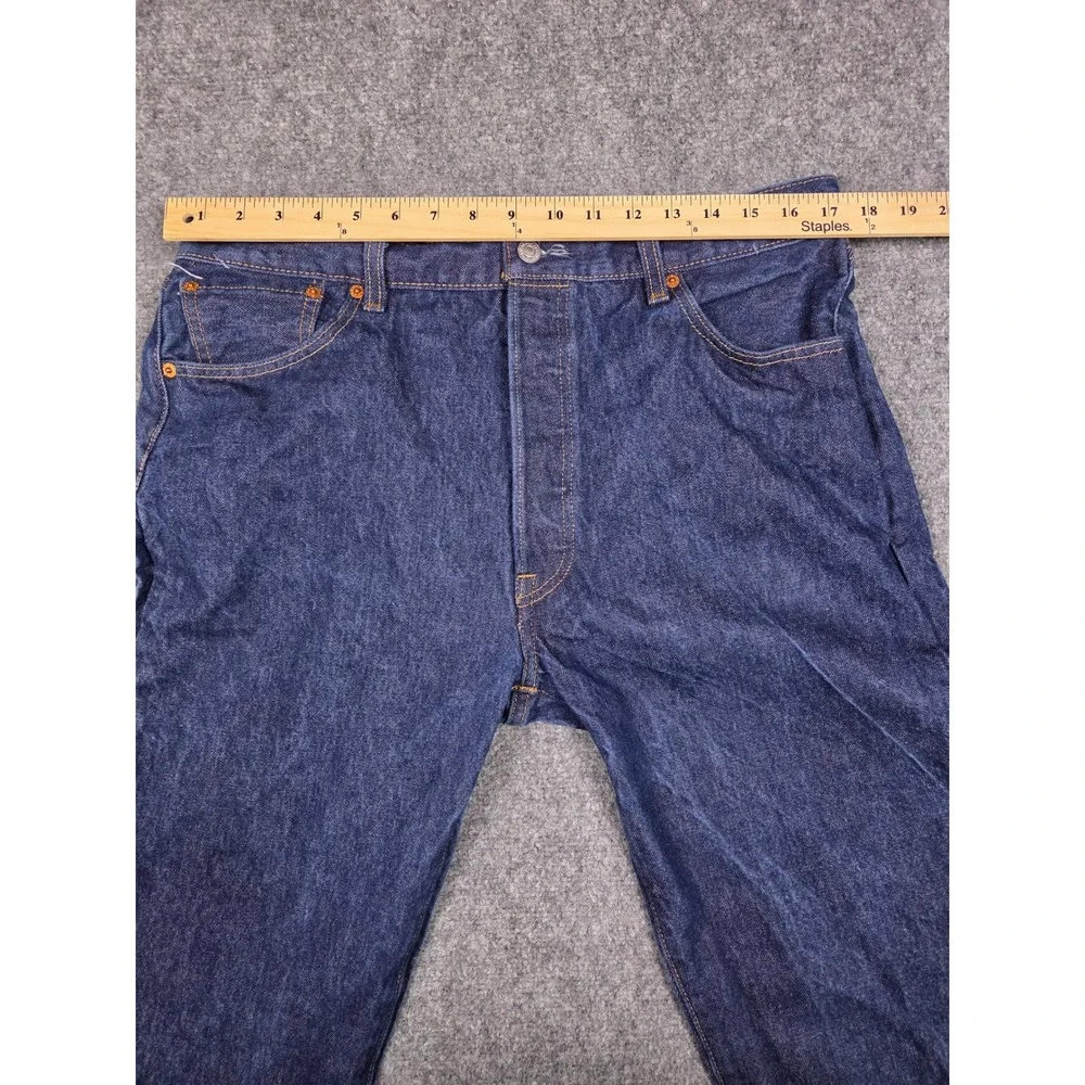 Levi's 501 Original Fit Jeans Mens 38x36 Blue Dark Wash Button Fly Denim 117-1